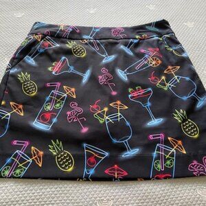 Loudmouth neon cocktail skort size 8, Like new